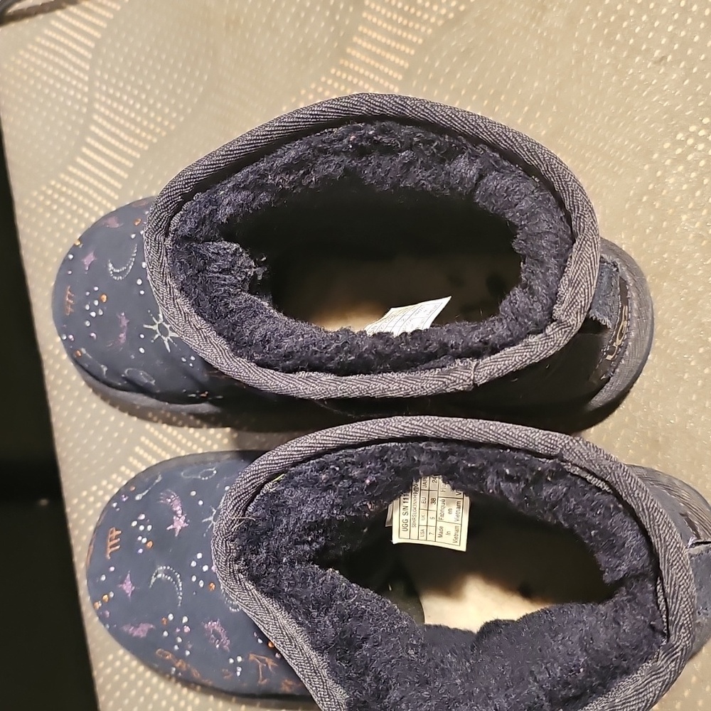 UGG Navy Faux-Fur Lined Women's Zodiac Boots. Size 7..free Shpg - Picture 4 of 9